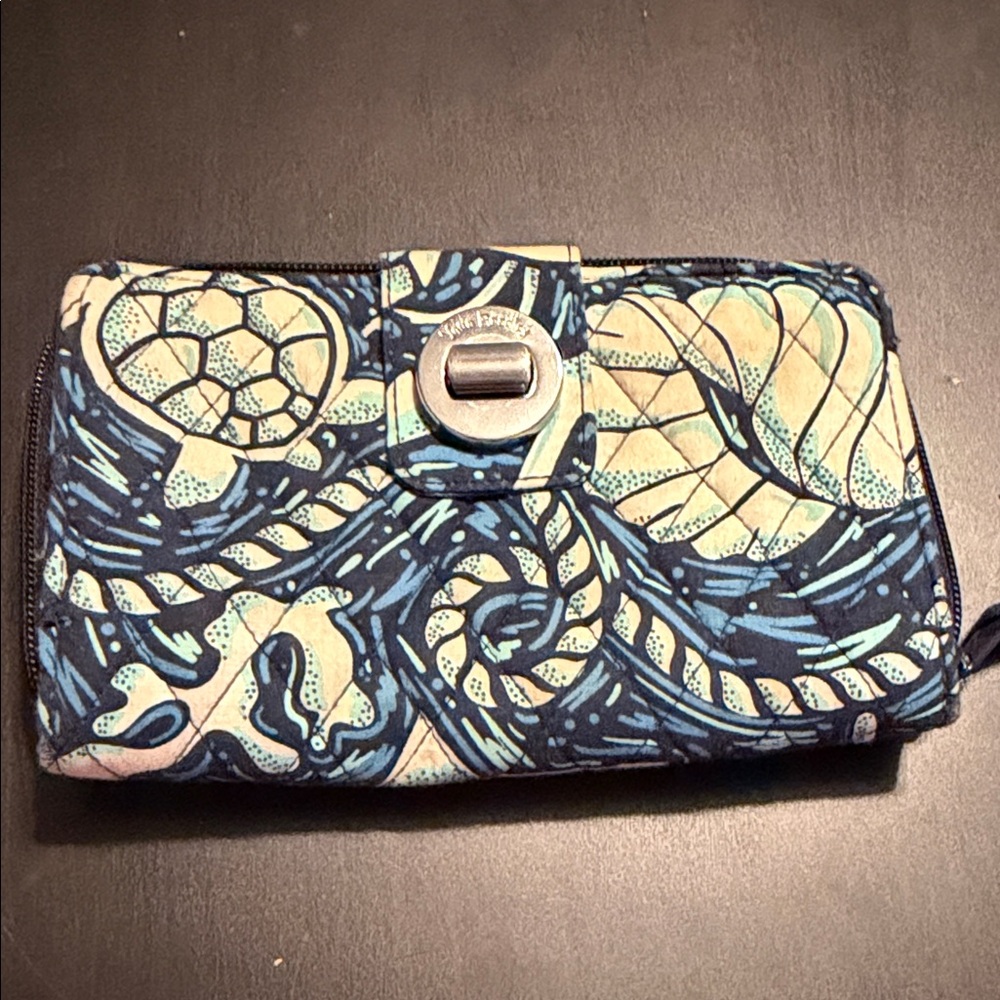 Vera Bradley Blue and Cream Artistic Wallet